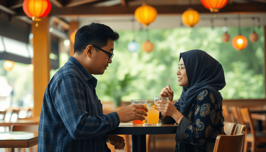 Lukisan minyak yang menggambarkan seorang pengunjung restoran yang cermat sedang menganalisis peta lokasi dengan ekspresi penuh perhatian, dikelilingi oleh berbagai restoran yang menarik dan suasana kota yang hidup, dengan nuansa hangat dan ceria.